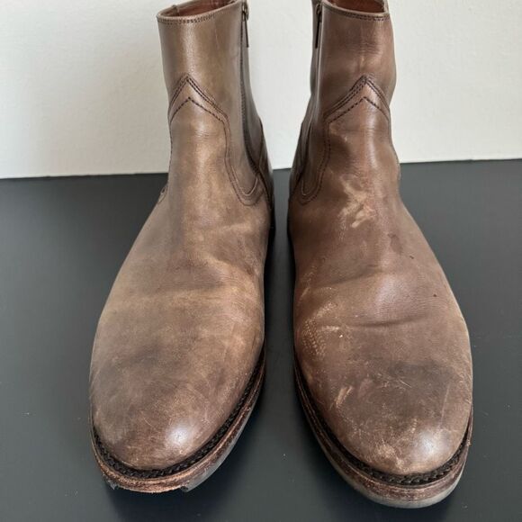 Frye Sawyer Men's Chelsea Boot Size 13 Leather Ankle Western Side Zipper Shoes - Picture 5 of 13
